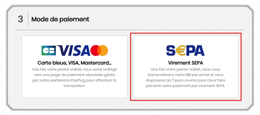 En choisissant un moyen de paiement par virement ou par PayPal.me, vous bénéficiez d'une remise supplémentaire de 1% sur toutes vos commandes ! Illstration remise sur les quantités