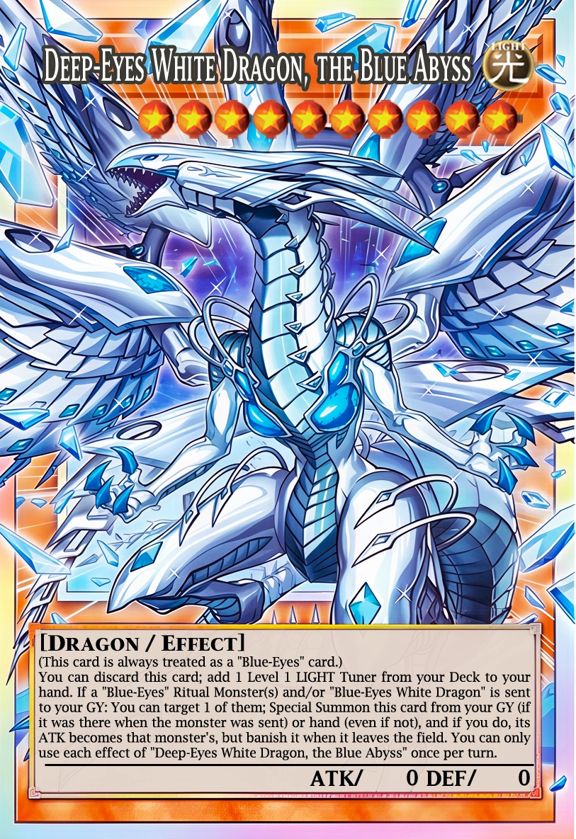 Dragon blanc aux yeux profonds, l'abysse bleue