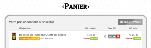 Panier avec remises sur les quantités Panier avec remises sur les quantités