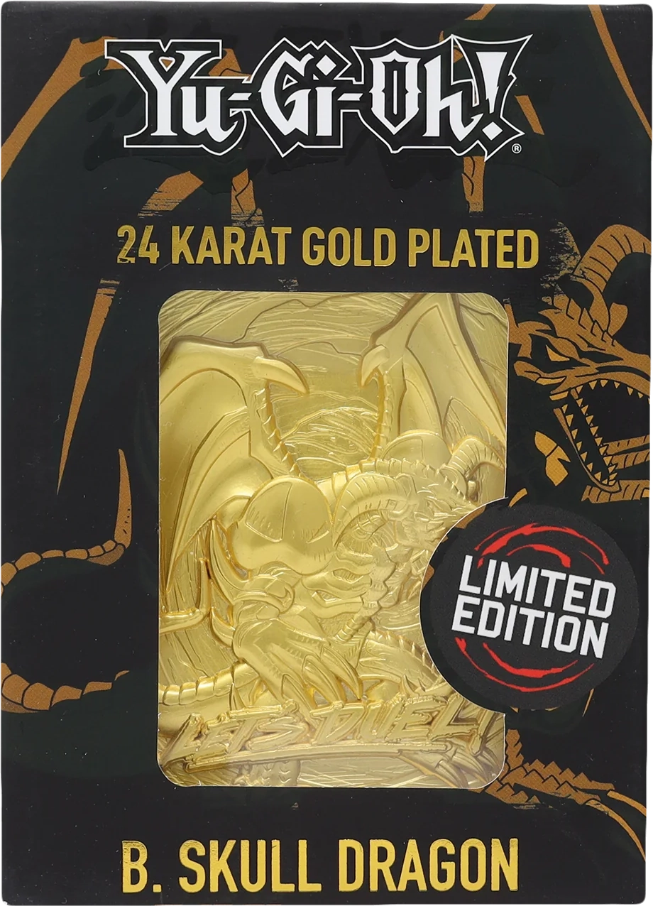 Carte Dragon Crâne Noir plaqué or 24 carats en édition limitée Yu-Gi-Oh!