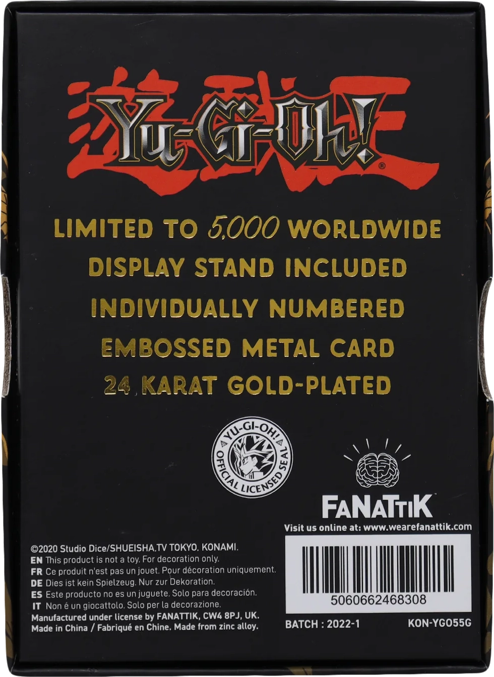 Carte Gaïa le Chevalier Implacable plaqué or 24 carats en édition limitée Yu-Gi-Oh!