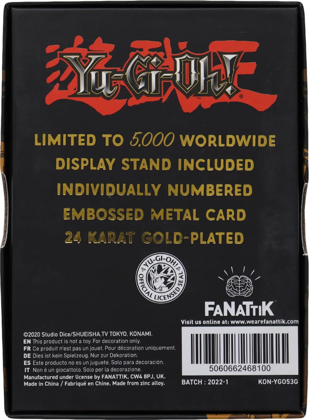 Carte Gardien Celte plaqué or 24 carats en édition limitée Yu-Gi-Oh!