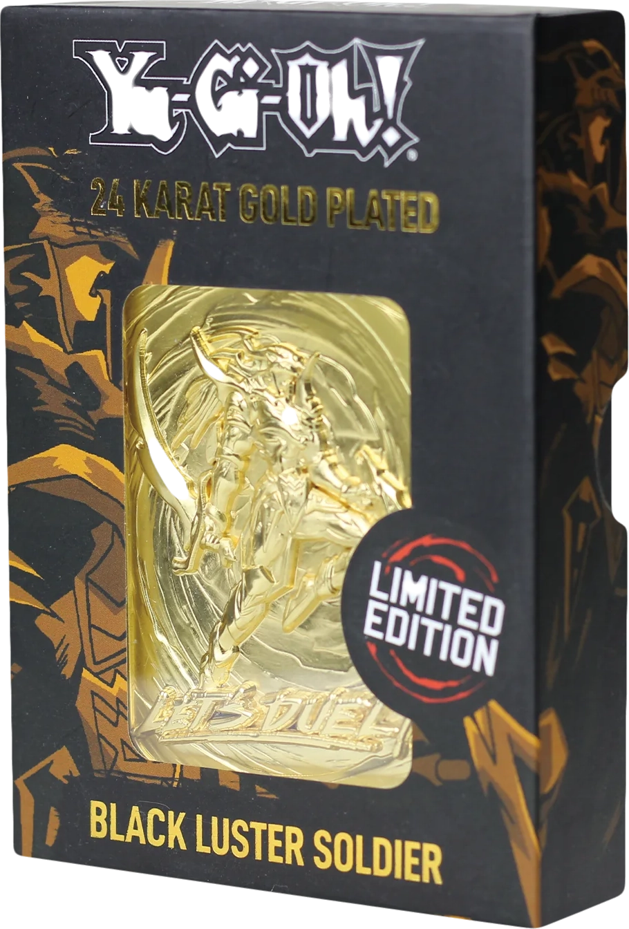 Carte Soldat du Lustre Noir plaqué or 24 carats en édition limitée Yu-Gi-Oh!